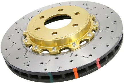 Picture of DBA Dual Drilled & Slotted T3 5000 Series Rotor Gold Hat (Front) - 2013-2020 BRZ/FR-S/86