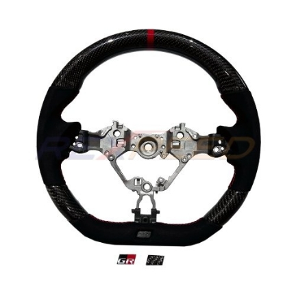 Picture of Rexpeed 2022+ GR86/BRZ Carbon Fiber & Black Suede Steering Wheel