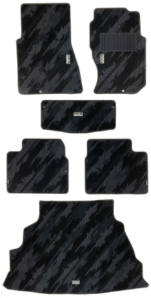 Picture of HKS R32 GTR Mono-Tone Oil Splash Pattern Floor Mat Set - 1989-1994 Skyline GT-R