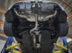 Picture of aFe Gemini GR Corolla XV 3 IN to 2-1/2 IN 304 Stainless Steel Cat-Back Exhaust System w/ Cut-Out (Blue Flame Tip) - 2023+ GR Corolla