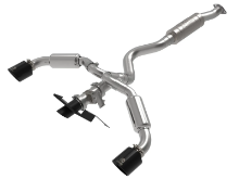 Picture of aFe Gemini GR Corolla XV 3 IN to 2-1/2 IN 304 Stainless Steel Cat-Back Exhaust System w/ Cut-Out (Black Tip) - 2023+ GR Corolla