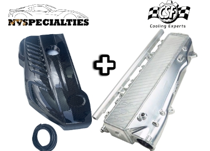 Picture of CSF B58 Charge-Air Cooler Manifold + NVS Engine Cover Combo - 2020+ GR Supra