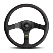 Picture of  Momo Tuner 350mm Steering Wheel - Black Leather/Red Stitch