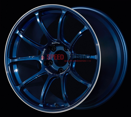 Advan Racing RZ-F2 18x9.5 +44 5x100 Racing Titanium Blue and Ring