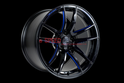 Picture of Weds RN-55M 18x9+32 5x112 Black Blue Machine A90 MKV Supra GR 2020+ (Front Fitment)
