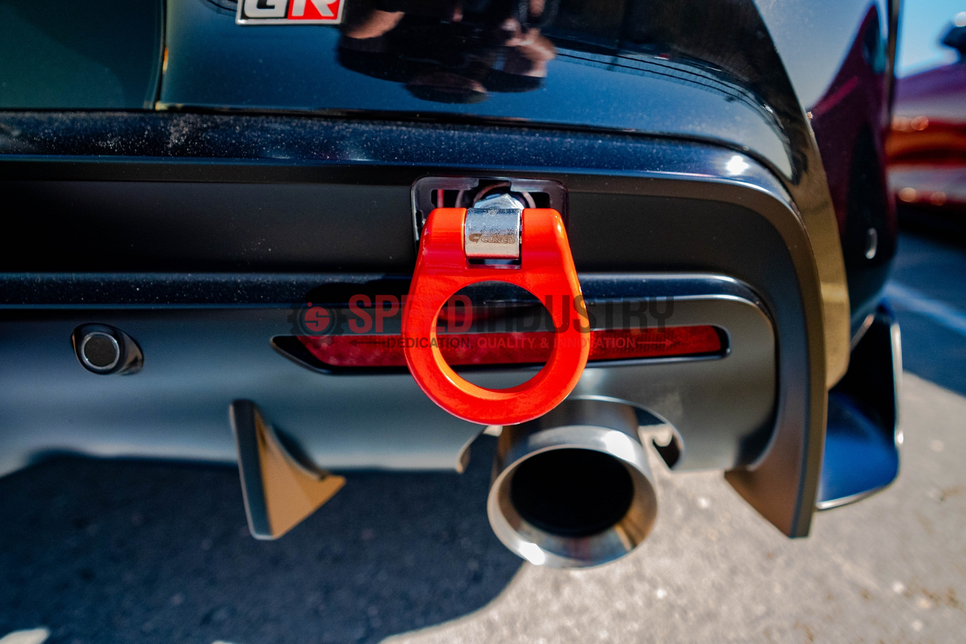 Cusco Folding Rear Tow Hook 2020+ Toyota Supra (A90) 3.0L Turbo - Red main image 1