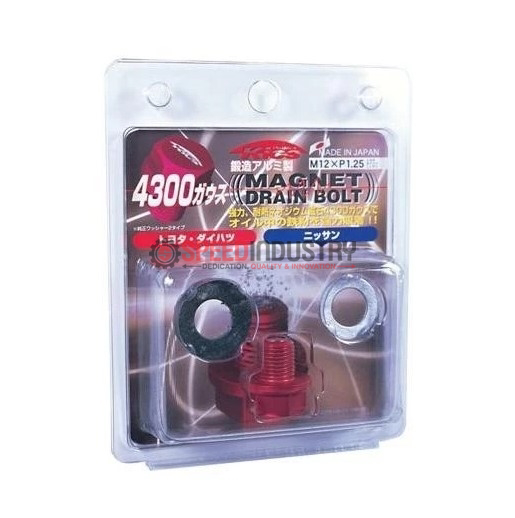 Project Kics Red Magnetic Drain Bolt M12x1.25. Speed Industry