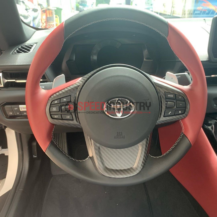 Picture of Rexpeed Matte Carbon Fiber Steering Wheel Trim - A90 MKV Supra GR 2020+