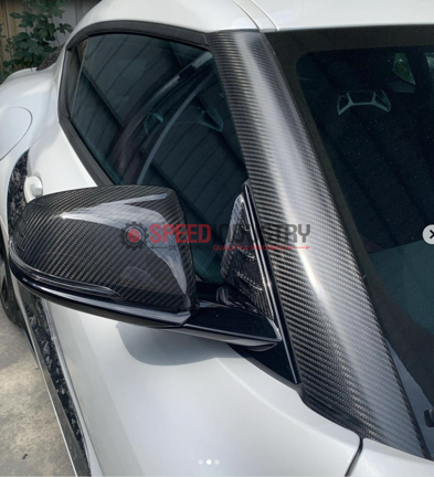 Picture of Rexpeed Matte Carbon Fiber A-Pillar Cover-A90 MKV Supra 2020+