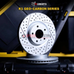 Picture of R1 Concepts GEO-Carbon Drilled and Slotted Front Brake Rotors - 2020+ GR Supra 3.0